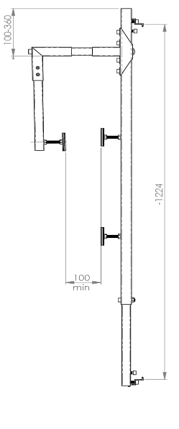 Modulhalterung Betonbalkon Typ 2 Set 1 (100-150 mm)